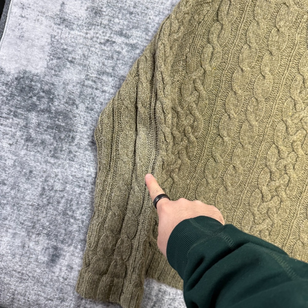 VTG Abercrombie & Fitch Sweater Mens Large Hazel Cable Knit Wool Fisherman Y2K - Picture 3 of 14